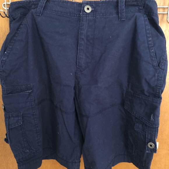 Express for men navy blue cargo shorts - Picture 1 of 3